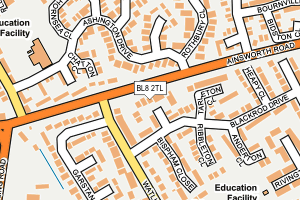 BL8 2TL map - OS OpenMap – Local (Ordnance Survey)
