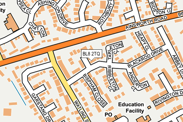 BL8 2TQ map - OS OpenMap – Local (Ordnance Survey)
