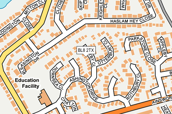 BL8 2TX map - OS OpenMap – Local (Ordnance Survey)