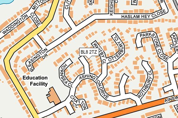 BL8 2TZ map - OS OpenMap – Local (Ordnance Survey)