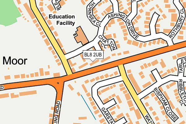 BL8 2UB map - OS OpenMap – Local (Ordnance Survey)