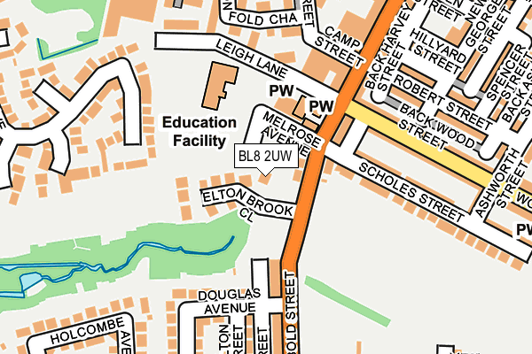 BL8 2UW map - OS OpenMap – Local (Ordnance Survey)