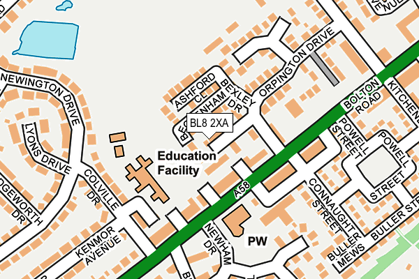 BL8 2XA map - OS OpenMap – Local (Ordnance Survey)