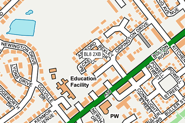 BL8 2XB map - OS OpenMap – Local (Ordnance Survey)