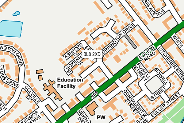 BL8 2XD map - OS OpenMap – Local (Ordnance Survey)