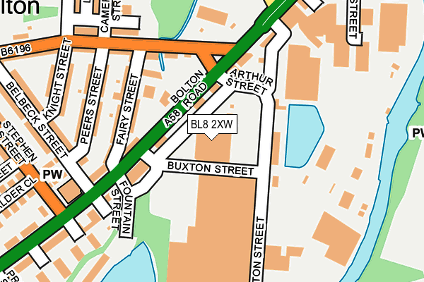 BL8 2XW map - OS OpenMap – Local (Ordnance Survey)