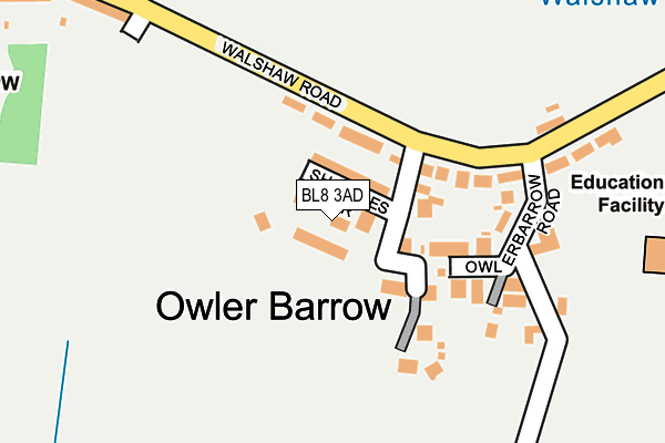 BL8 3AD map - OS OpenMap – Local (Ordnance Survey)