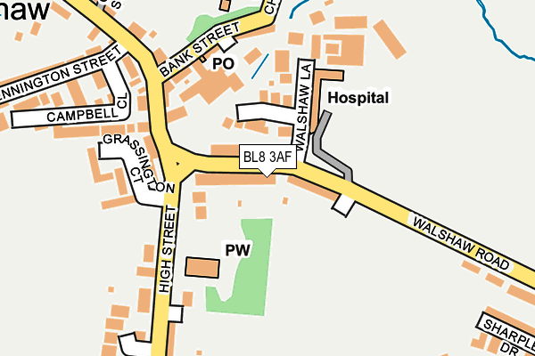 BL8 3AF map - OS OpenMap – Local (Ordnance Survey)