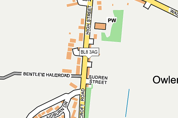 BL8 3AG map - OS OpenMap – Local (Ordnance Survey)