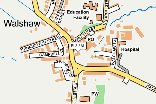 BL8 3AL map - OS OpenMap – Local (Ordnance Survey)