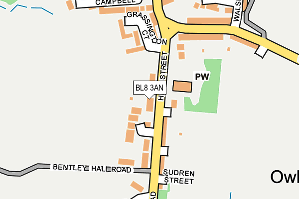 BL8 3AN map - OS OpenMap – Local (Ordnance Survey)