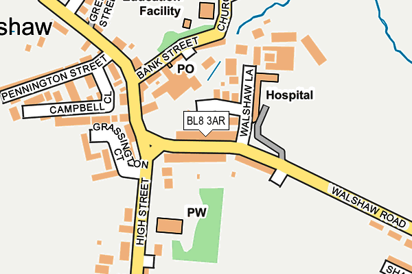 BL8 3AR map - OS OpenMap – Local (Ordnance Survey)