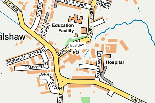 BL8 3AY map - OS OpenMap – Local (Ordnance Survey)