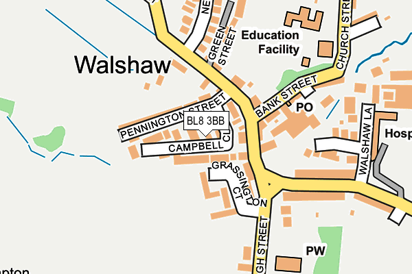 BL8 3BB map - OS OpenMap – Local (Ordnance Survey)