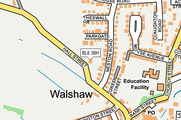 BL8 3BH map - OS OpenMap – Local (Ordnance Survey)