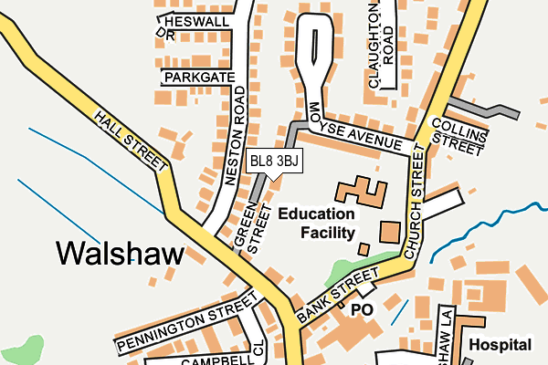 BL8 3BJ map - OS OpenMap – Local (Ordnance Survey)