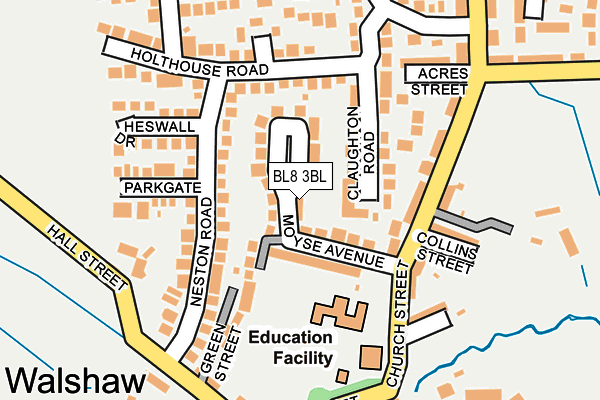 BL8 3BL map - OS OpenMap – Local (Ordnance Survey)