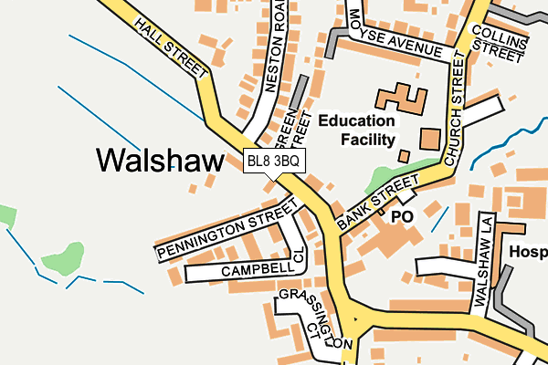 BL8 3BQ map - OS OpenMap – Local (Ordnance Survey)