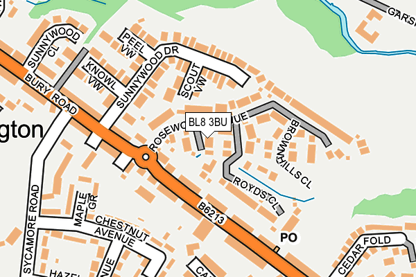 BL8 3BU map - OS OpenMap – Local (Ordnance Survey)