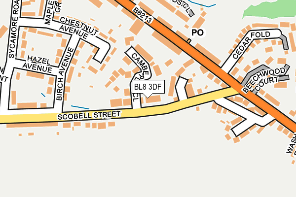 BL8 3DF map - OS OpenMap – Local (Ordnance Survey)