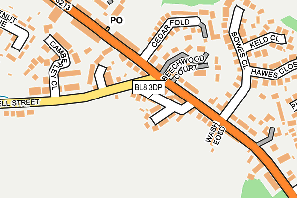 BL8 3DP map - OS OpenMap – Local (Ordnance Survey)