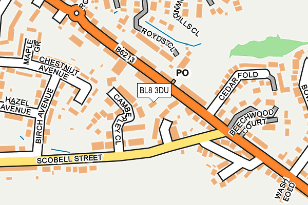 BL8 3DU map - OS OpenMap – Local (Ordnance Survey)