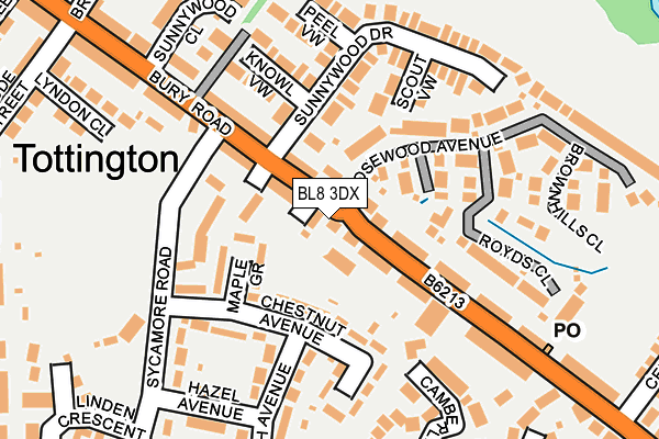 BL8 3DX map - OS OpenMap – Local (Ordnance Survey)