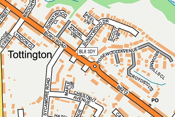 BL8 3DY map - OS OpenMap – Local (Ordnance Survey)