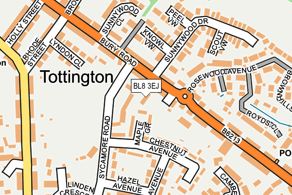 BL8 3EJ map - OS OpenMap – Local (Ordnance Survey)