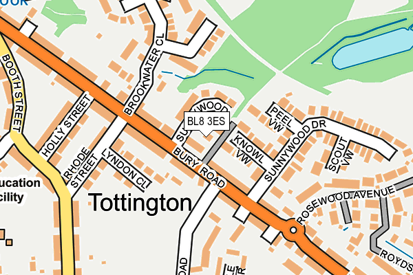 BL8 3ES map - OS OpenMap – Local (Ordnance Survey)