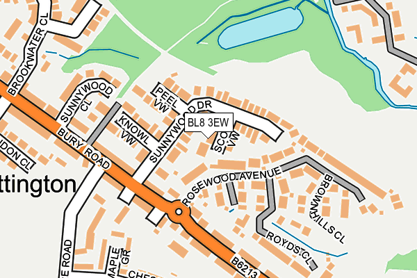 BL8 3EW map - OS OpenMap – Local (Ordnance Survey)