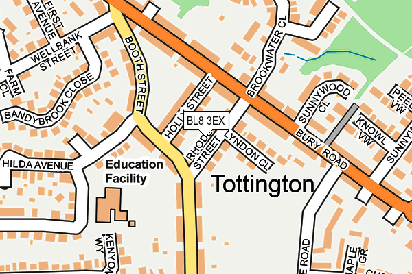 BL8 3EX map - OS OpenMap – Local (Ordnance Survey)