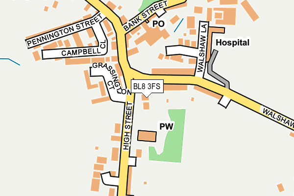 BL8 3FS map - OS OpenMap – Local (Ordnance Survey)