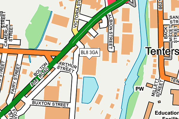 BL8 3GA map - OS OpenMap – Local (Ordnance Survey)