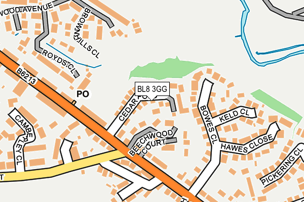 BL8 3GG map - OS OpenMap – Local (Ordnance Survey)