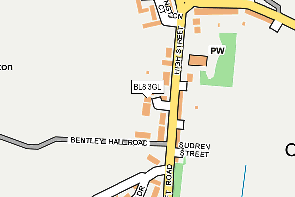 BL8 3GL map - OS OpenMap – Local (Ordnance Survey)