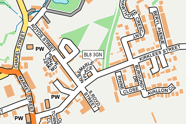 BL8 3GN map - OS OpenMap – Local (Ordnance Survey)