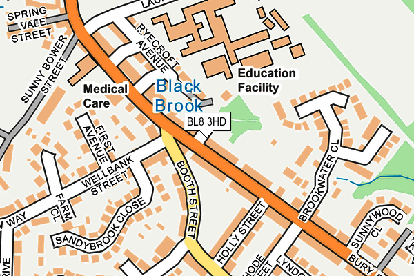BL8 3HD map - OS OpenMap – Local (Ordnance Survey)