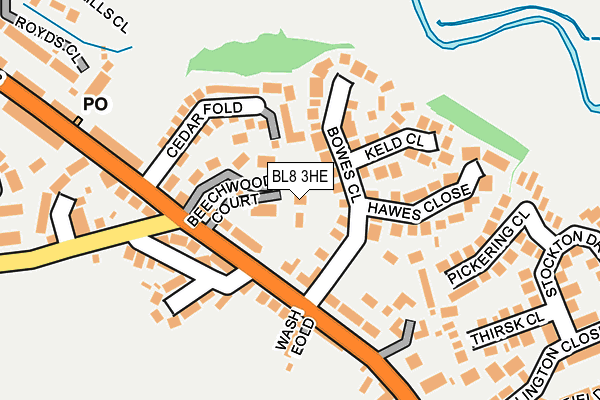 BL8 3HE map - OS OpenMap – Local (Ordnance Survey)