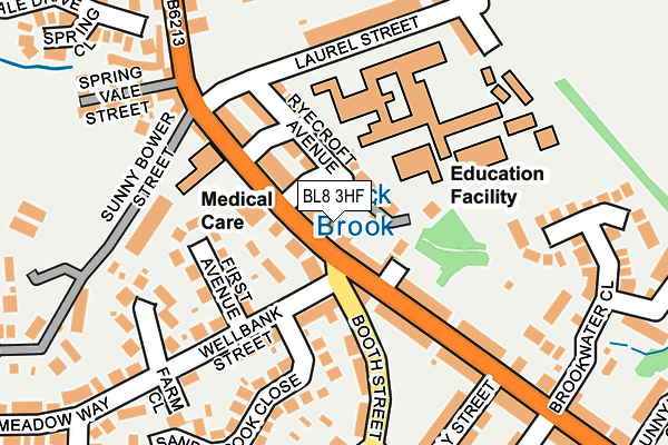 BL8 3HF map - OS OpenMap – Local (Ordnance Survey)