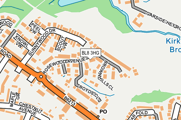 BL8 3HG map - OS OpenMap – Local (Ordnance Survey)