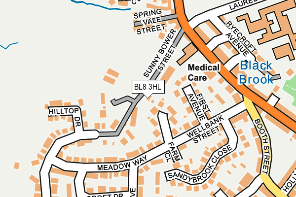 BL8 3HL map - OS OpenMap – Local (Ordnance Survey)