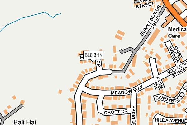 BL8 3HN map - OS OpenMap – Local (Ordnance Survey)