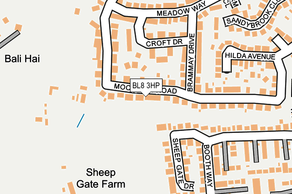 BL8 3HP map - OS OpenMap – Local (Ordnance Survey)