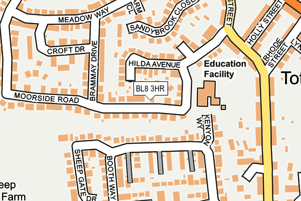 BL8 3HR map - OS OpenMap – Local (Ordnance Survey)