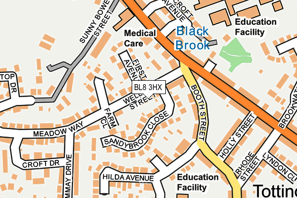 BL8 3HX map - OS OpenMap – Local (Ordnance Survey)