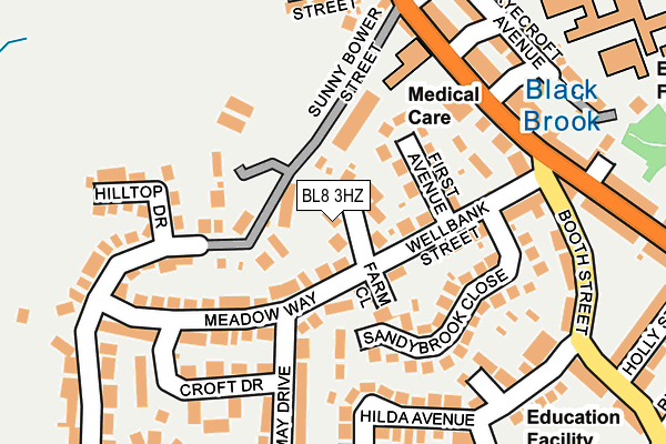 BL8 3HZ map - OS OpenMap – Local (Ordnance Survey)