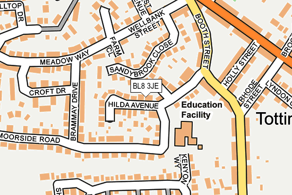 BL8 3JE map - OS OpenMap – Local (Ordnance Survey)