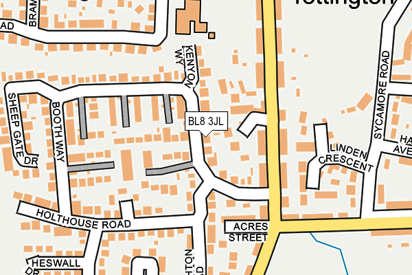 BL8 3JL map - OS OpenMap – Local (Ordnance Survey)