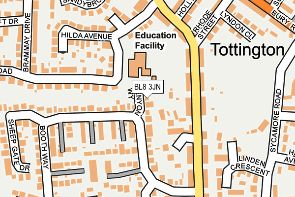 BL8 3JN map - OS OpenMap – Local (Ordnance Survey)